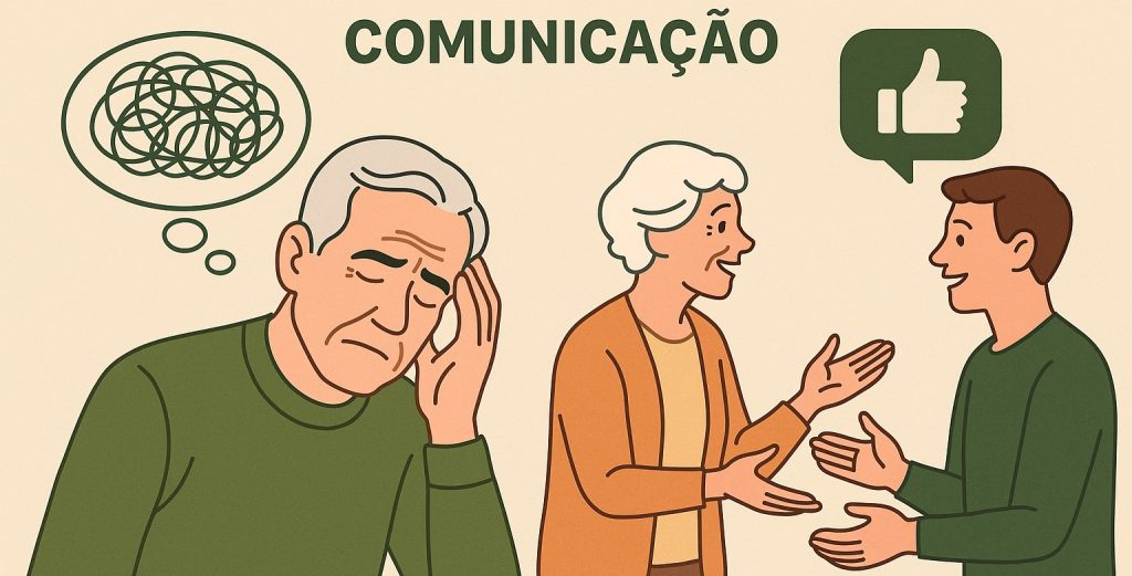 A comunicação é essencial para um envelhecimento saudável. Descubra como as alterações cognitivas, sociais e sensoriais influenciam a linguagem na velhice e porque comunicar bem é vital para a qualidade de vida.